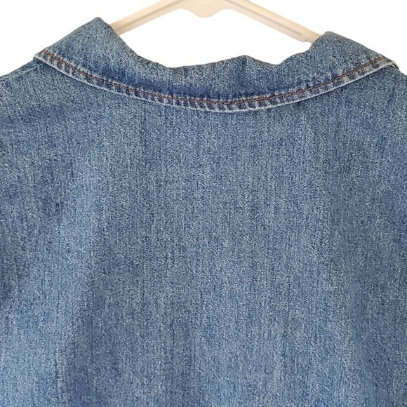 Vintage Chorus Blues Denim Vest Women's Medium Pockets Button Front Sleeveless - Picture 6 of 8